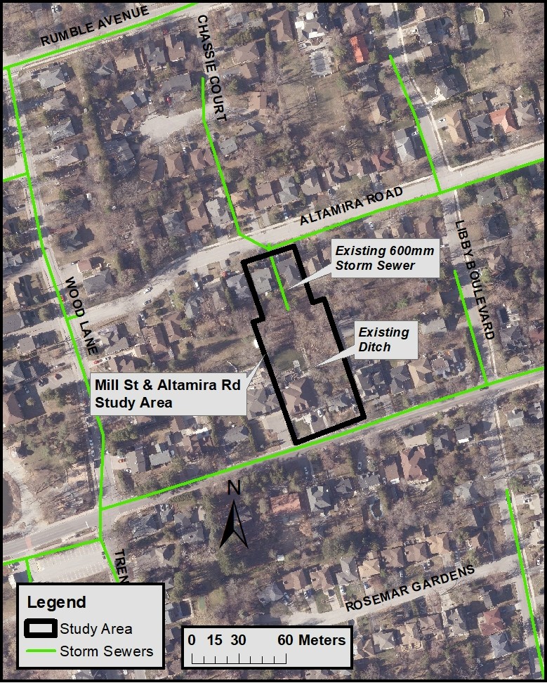 Map of Mill Street Altamira Road study area