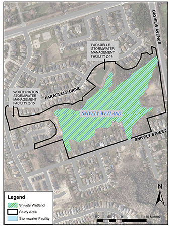 Map of Snively Wetland study area
