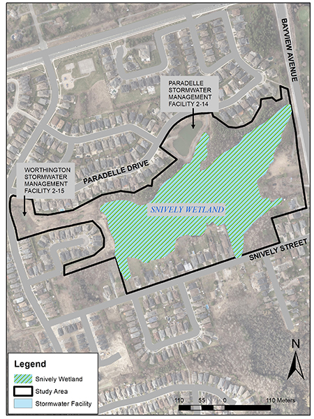 Map of Snively Wetland study area