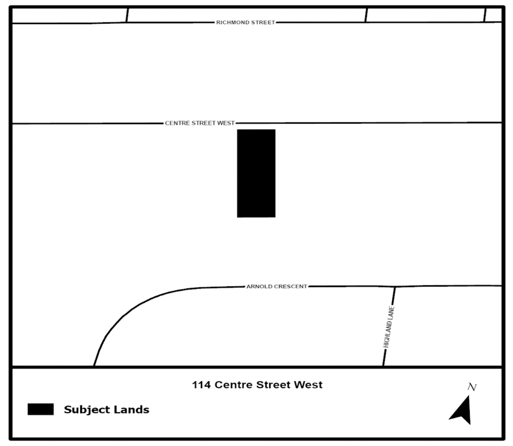 A map showing the location of the proposed development application
