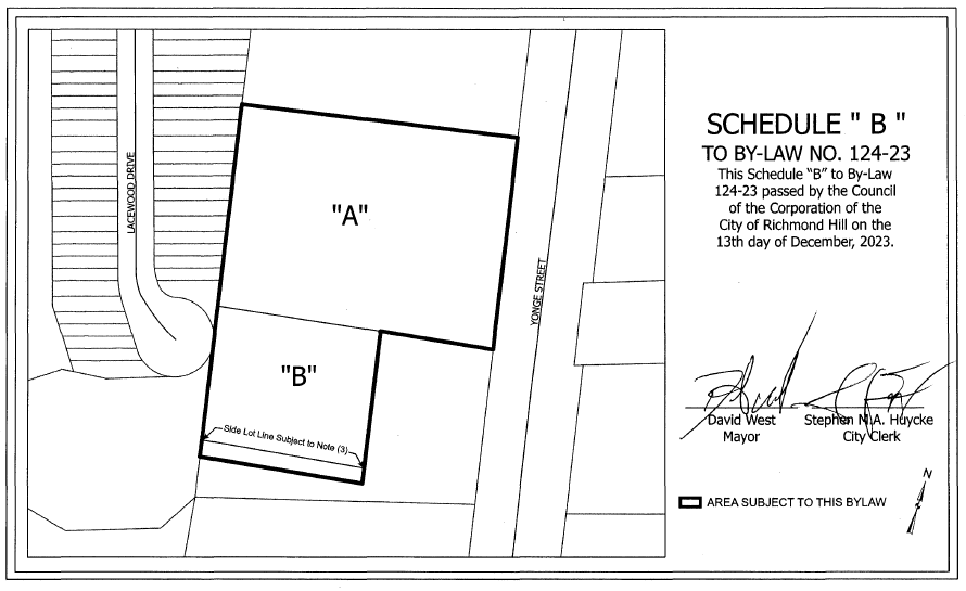 map of 11300 Yonge St - schedule B