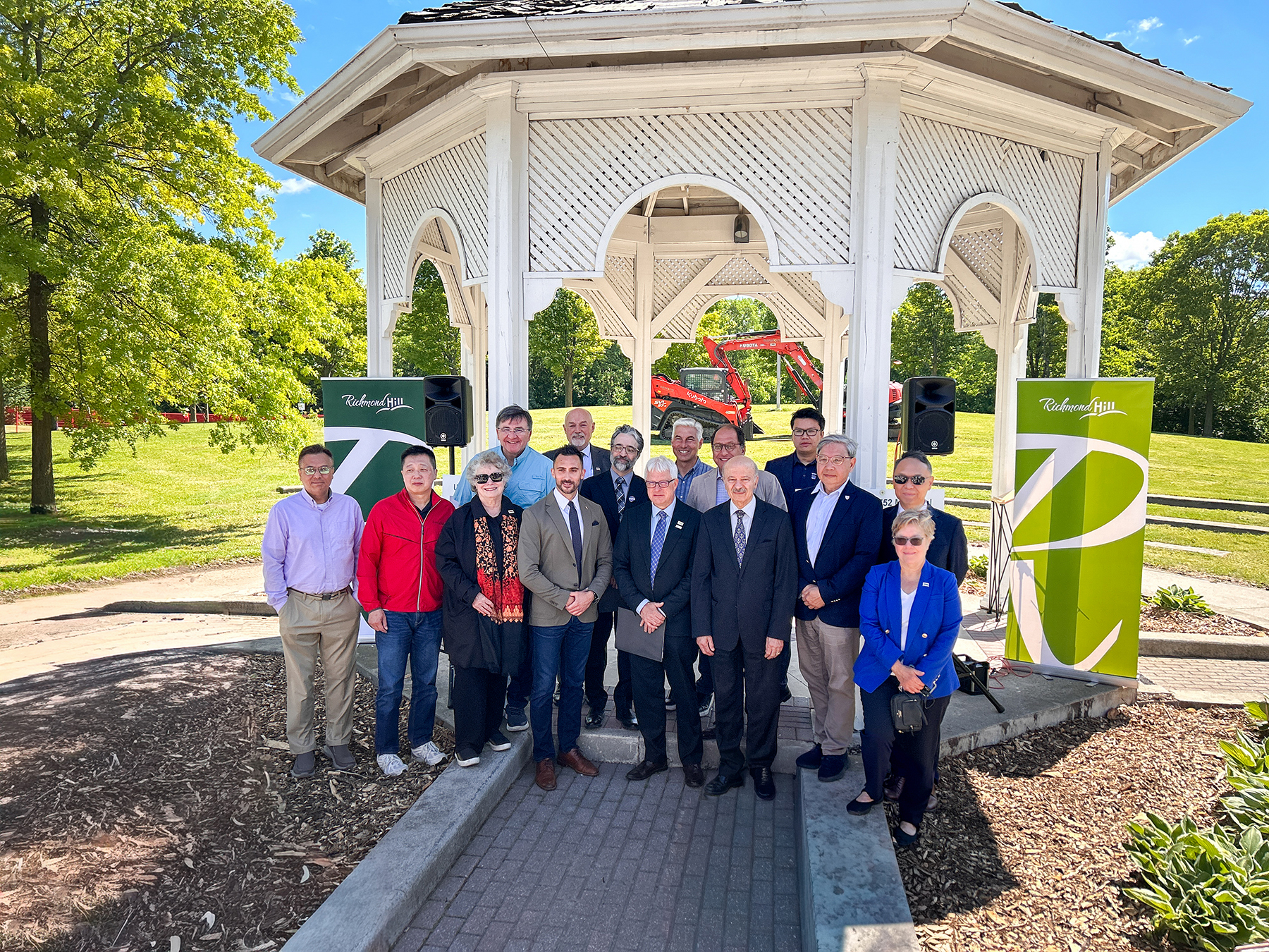 Photo of dignitaries at Goundbreaking event for Unity Park and PS752 Memorial